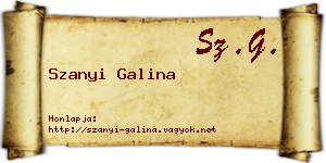 Szanyi Galina névjegykártya